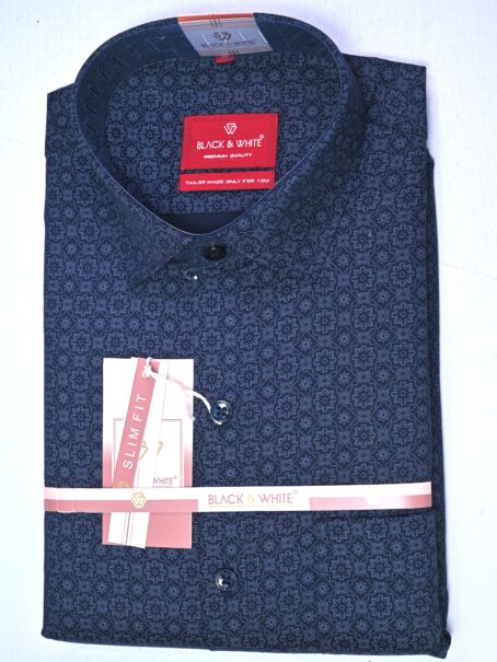 Navy blue printed shirt - Image 3