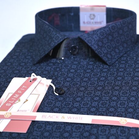 Navy blue printed shirt