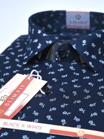 Navy blue printed shirt