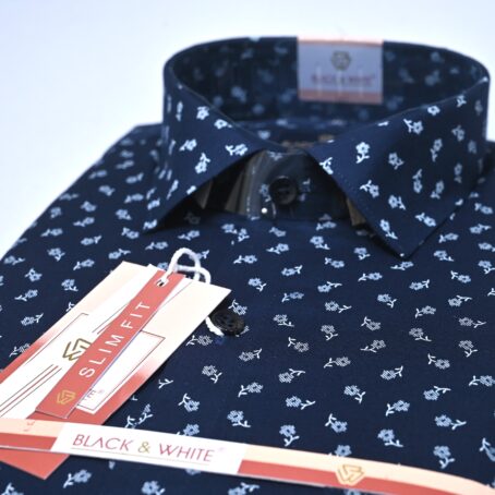 Navy blue printed shirt