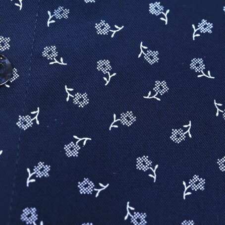 Navy blue printed shirt - Image 2