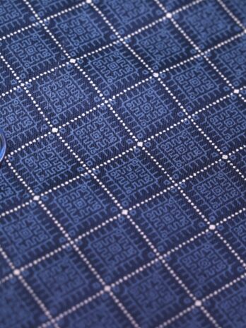 Navy blue printed checks shirt