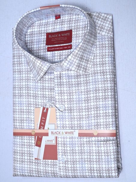 Light Brown printed shirt - Image 3