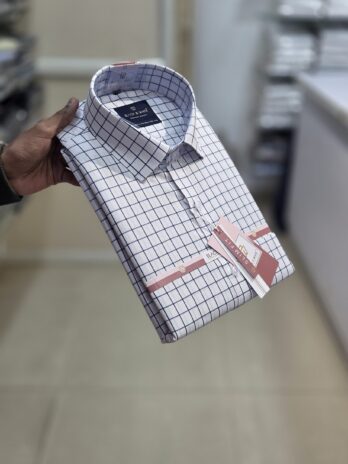 Checked Formal Shirt White