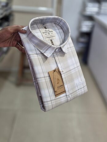Checked Formal Shirt Beige