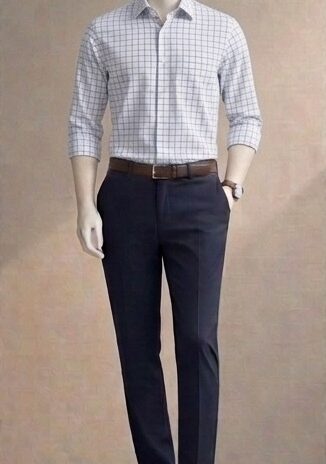 Checked Formal Shirt White